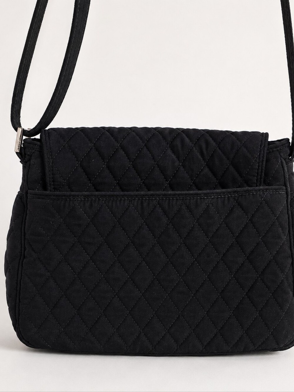 Vera Bradley Classic Black Microfiber Quilted Crossbody Purse - Picture 4 of 10